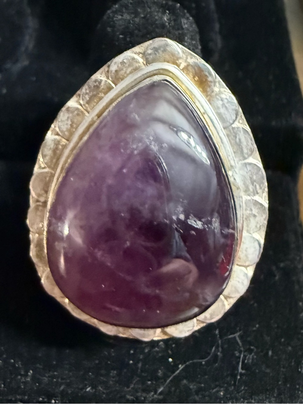 Sterling Silver Amethyst Teardrop Ring